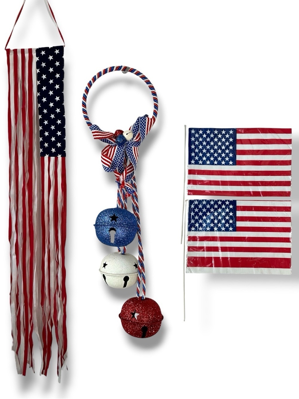 Patriotic Independence Day Home Decor Door Bell Hanger Flag Banner Small Flags